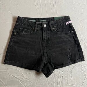 Wild Fable High Rise Rolled Cuff Black Denim Shorts